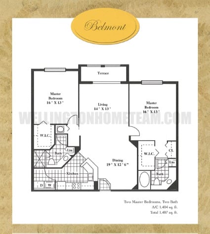 St. Andrews at the Polo Club Belmont condo floorplan in Wellington FL