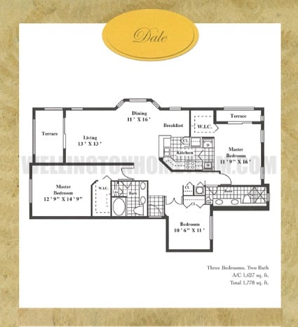 St. Andrews at the Polo Club Dale condo floorplan in Wellington FL