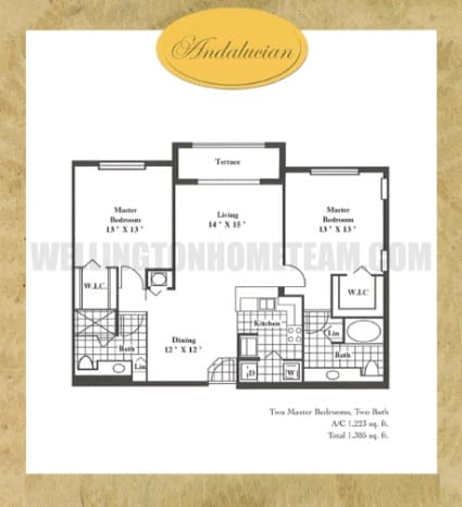 St. Andrews at the Polo Club Andalucian condo floorplan in Wellington FL