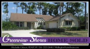 Greenview Shores Wellington Florida Home Sold 1080 Northumberland Court