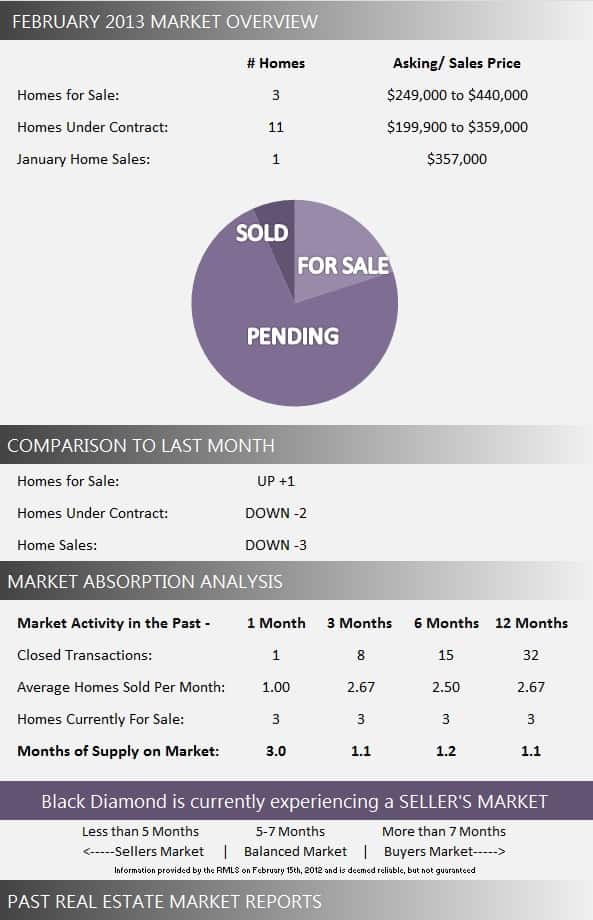 Black Diamond Homes for Sale | Feb 2013 Market Report