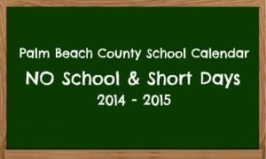 Palm Beach County School Calendar for 2014-2015