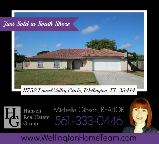 South Shore Home SOLD! 11752 Laurel Valley Circle, Wellington, Florida 33414