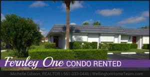 2886 Fernely East 5 West Palm Beach Florida Condo Rented
