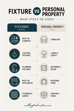 Fixture vs Personal Property: What Stays or Goes? Fixtures vs Personal Property Comparison Chart