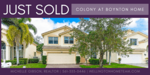 The Colony at Boynton Home SOLD 7769 Colony Lake Drive