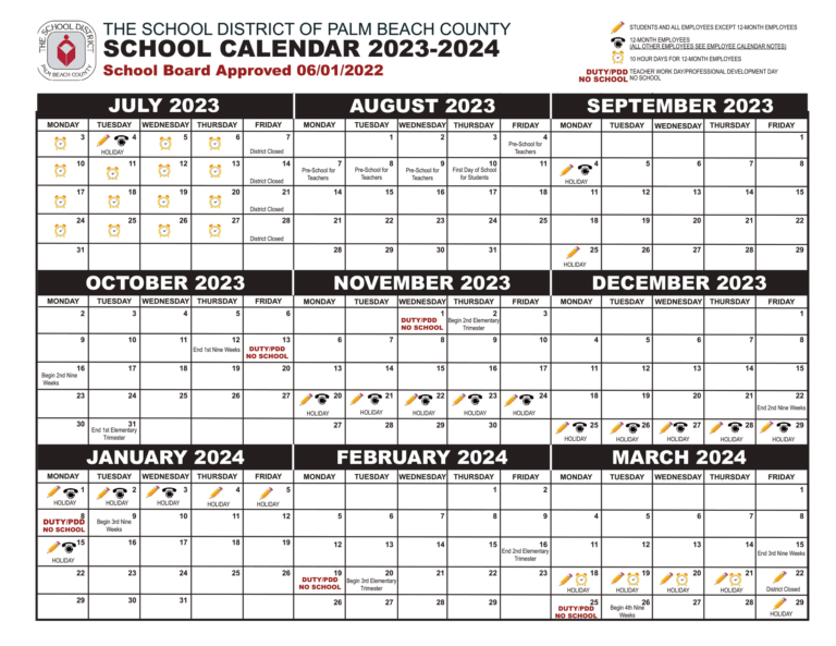 Palm Beach County School Calendar 20232024