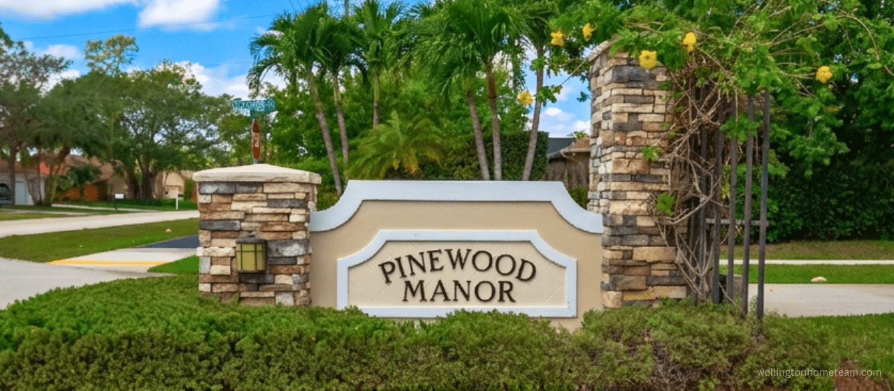 Pinewood Manor Wellington FL Homes for Sale Exterior Sign
